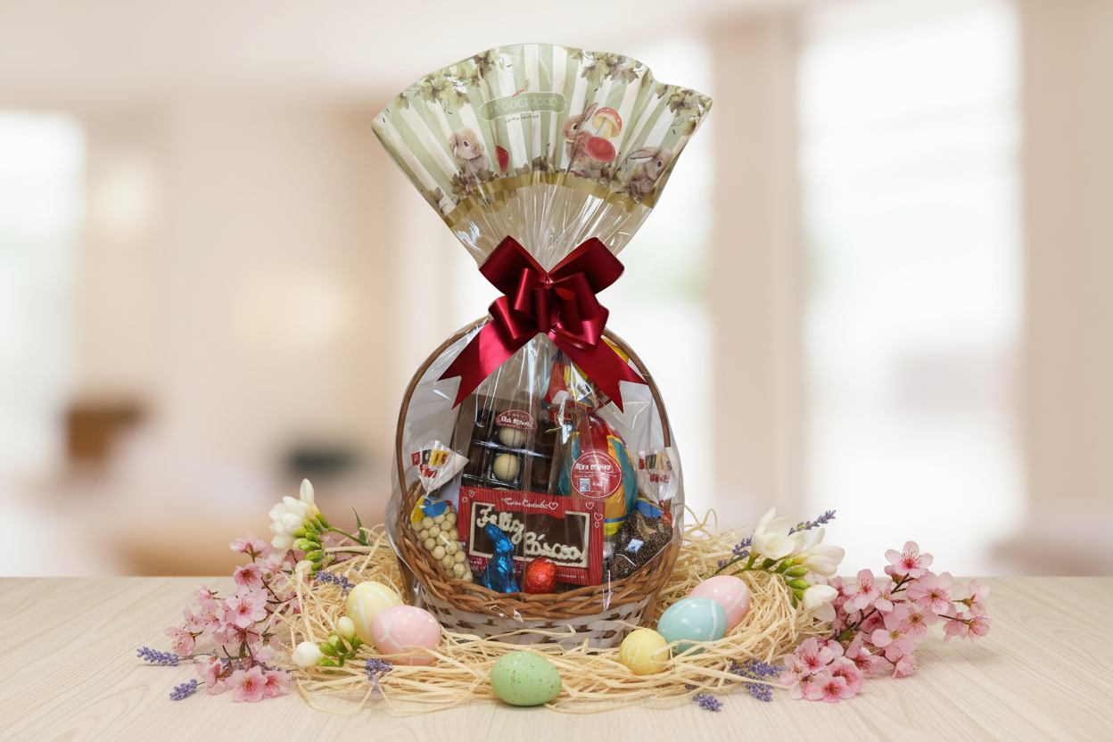 Cesta de Páscoa em Vime 795g