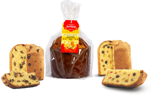Panettone Simples 400g Gotas de Chocolate ou Frutas Cristalizadas