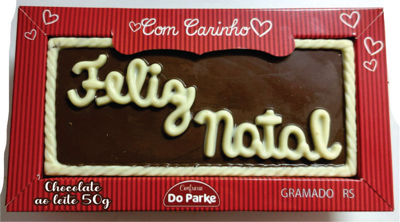 Placa de Chocolate Feliz Natal 50g