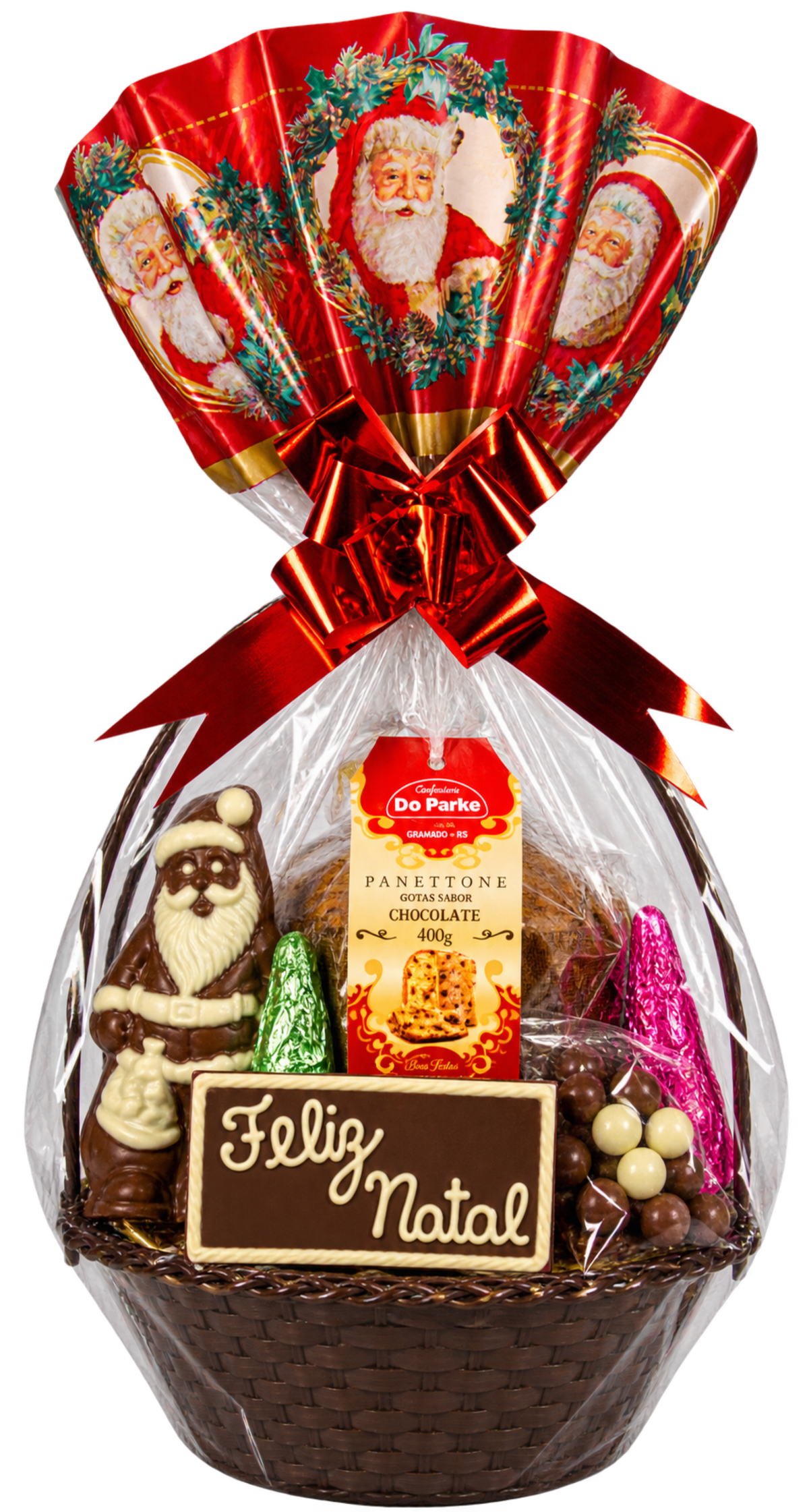 Cesta de Natal com Panettone de Gotas 630g